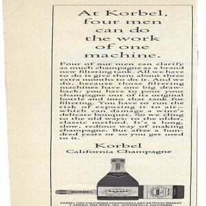 1967 Korbel California Champagne Four Men One Machine Vintage Magazine Print Ad